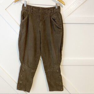 Alexander Mcqueen Corduroy Crop Harem Button Pants